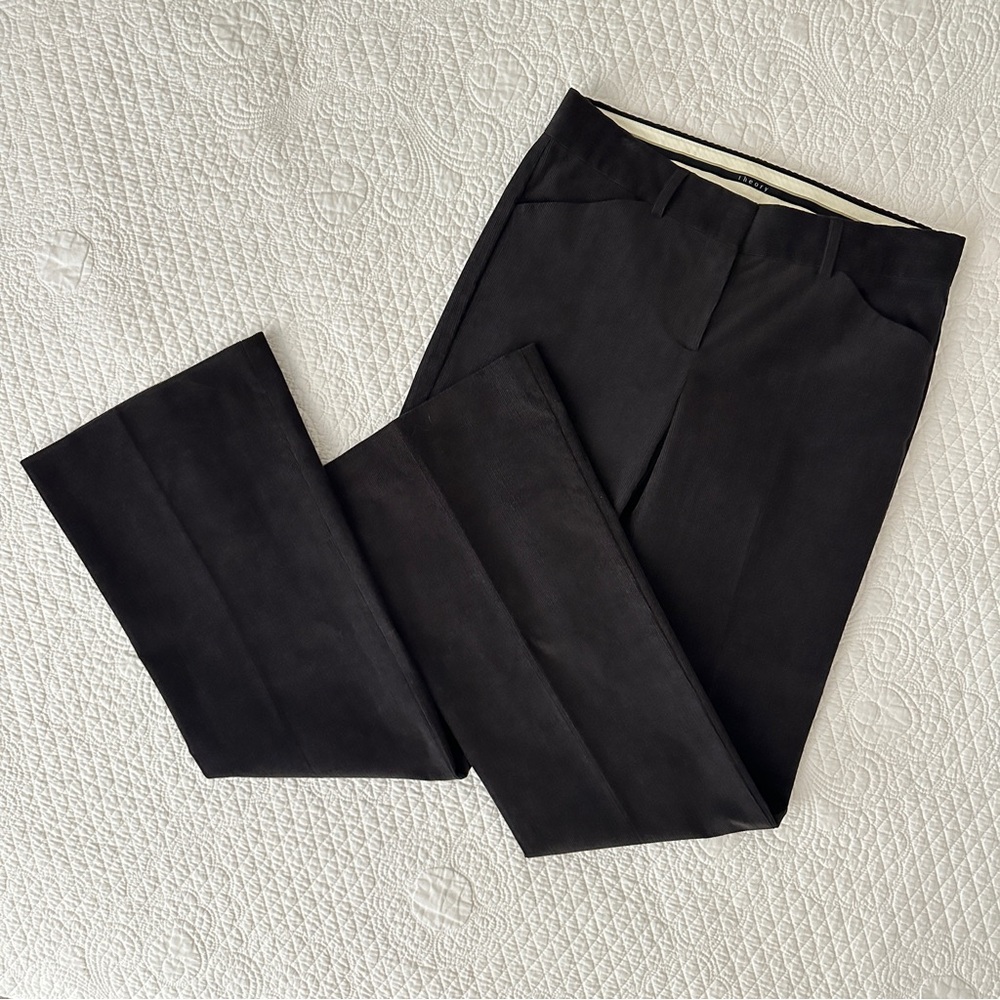 Theory Max C Corduroy Flare Dress Pants Trousers Dark Brown Women’s Sz 6 - Picture 11 of 13